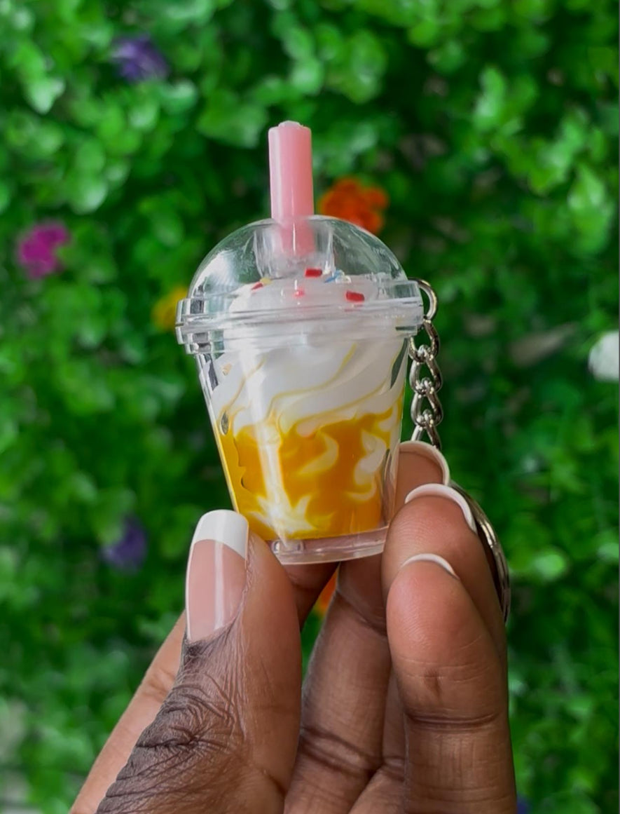 3D Acrylic Ice Cream Keychain, Kawaii Charm