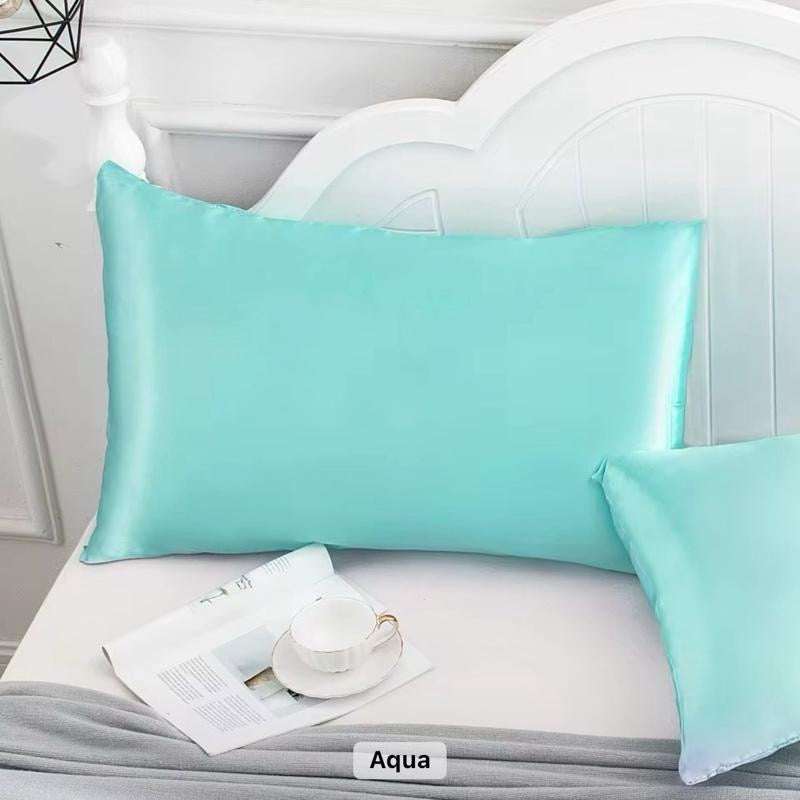 2pcs Satin Pillowcase for Hair and Skin, Silk Satin Pillowcase 2 Pack, Queen Size Pillow Cases Set of 2, Silky Pillow Cover with Envelope Closure