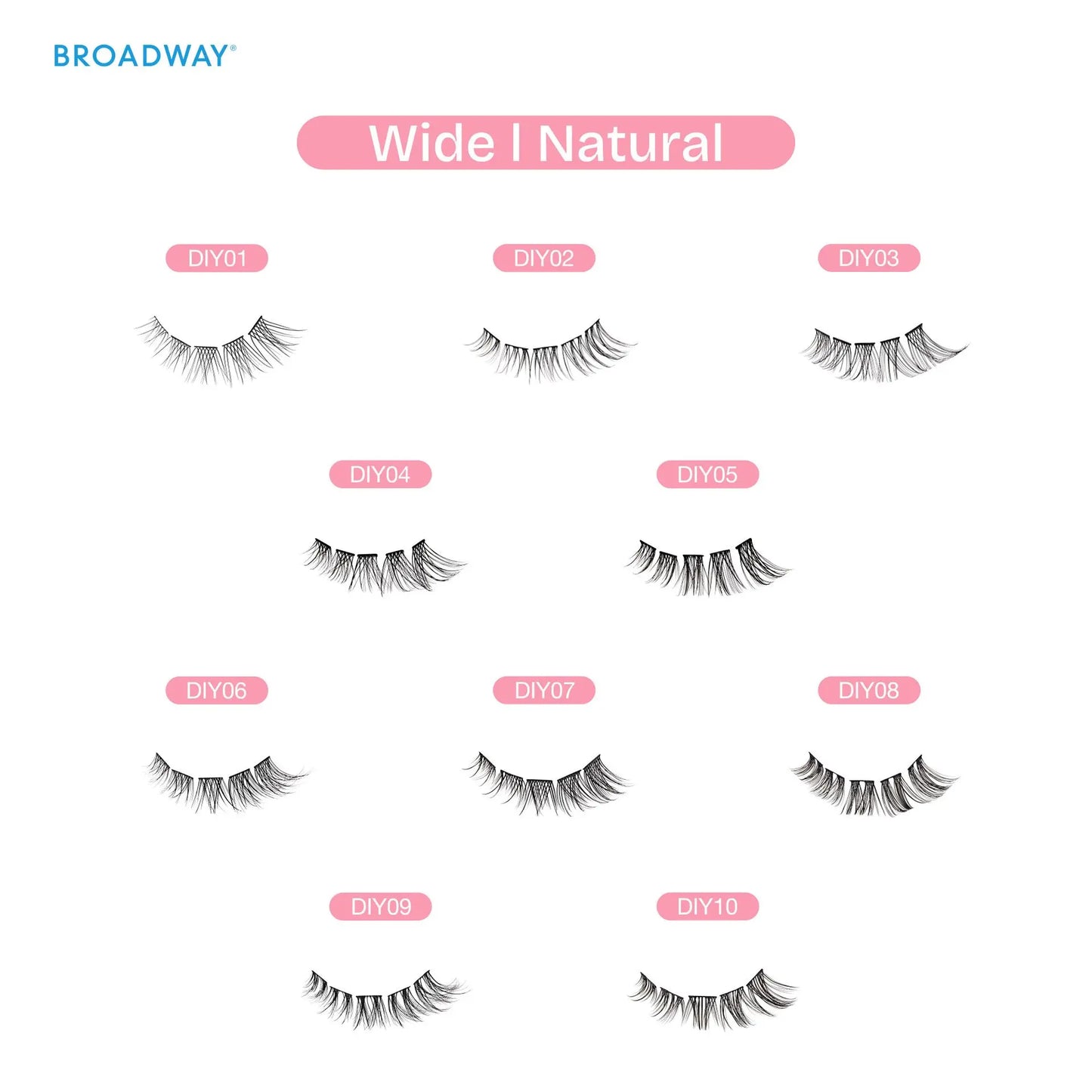 Broadway Natural DIY Cluster Lashes - Customizable Lash Extensions (70-140pcs)