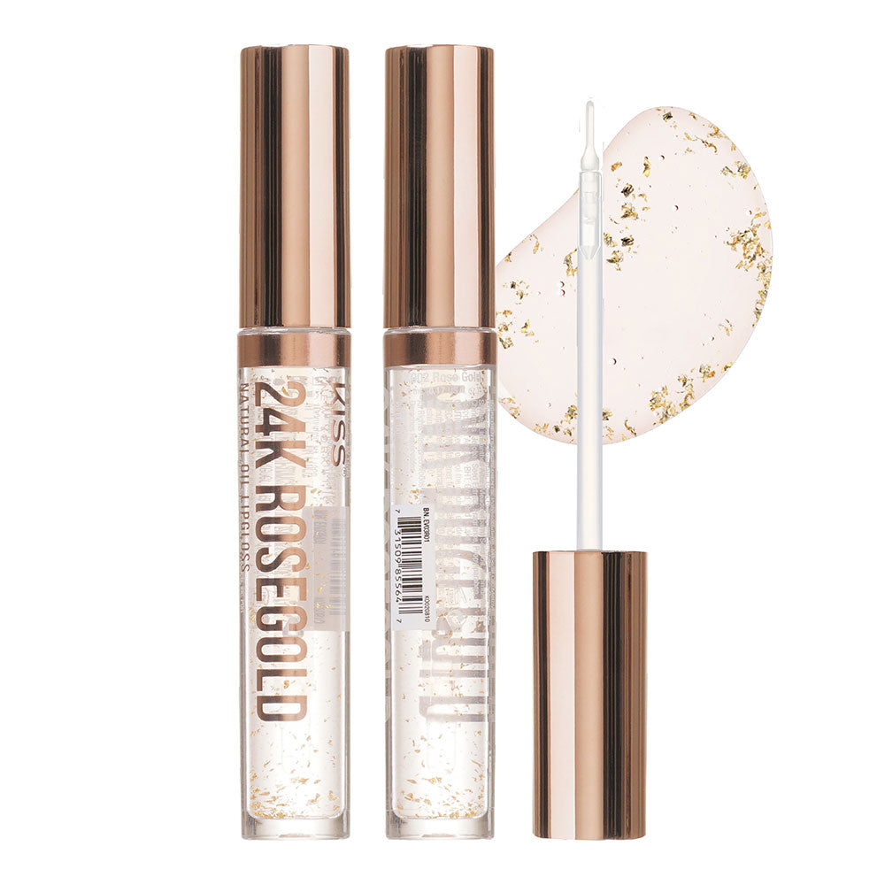 Natural Oil Lipgloss Infused with Real Gold Flakes