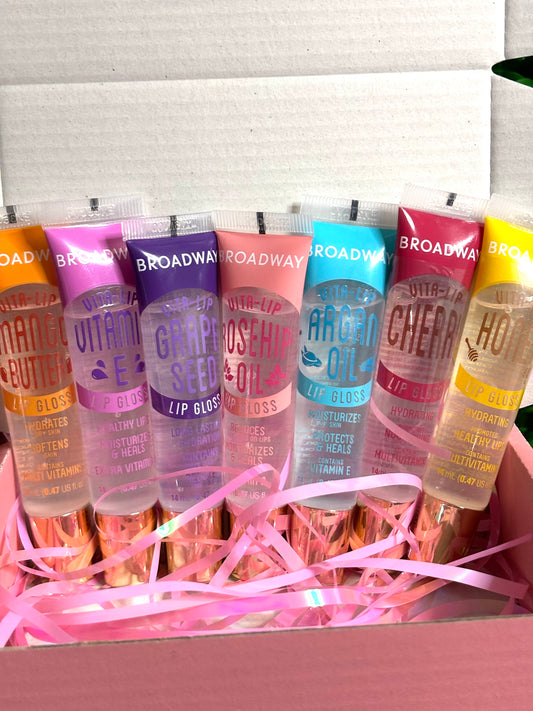 7 Pcs Flavored Lip Gloss Set, Sweet Gift | Easter Basket Stuffer