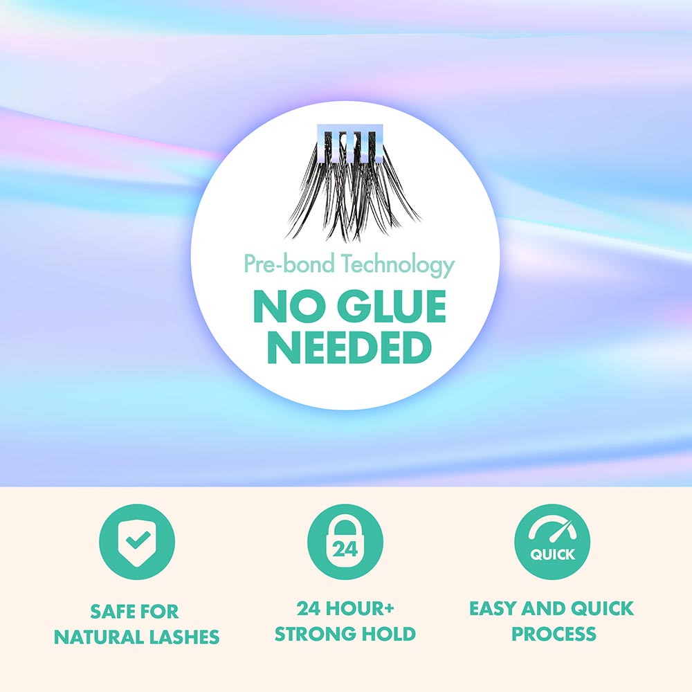 Press-On Lash Clusters: Easy Press & Go Pre-Glued Eyelash Solution