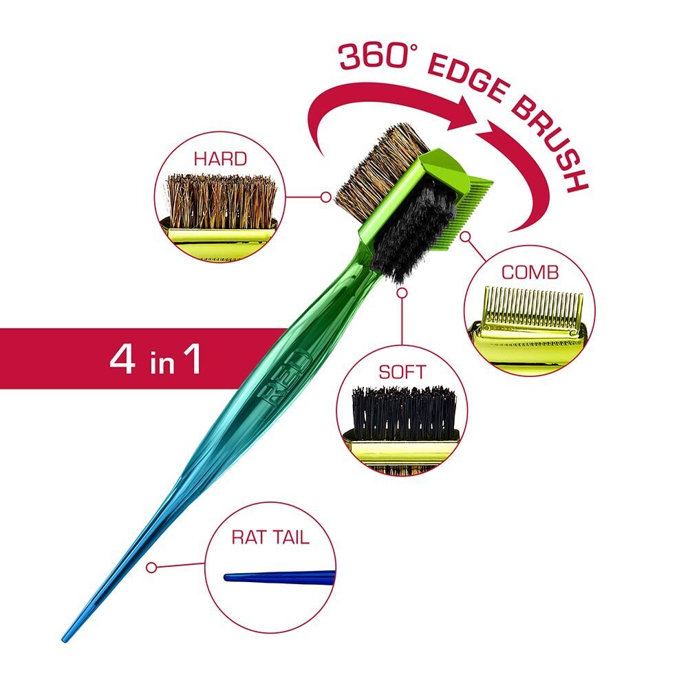 4-in-1 360 Edge Brush with Rat Tail