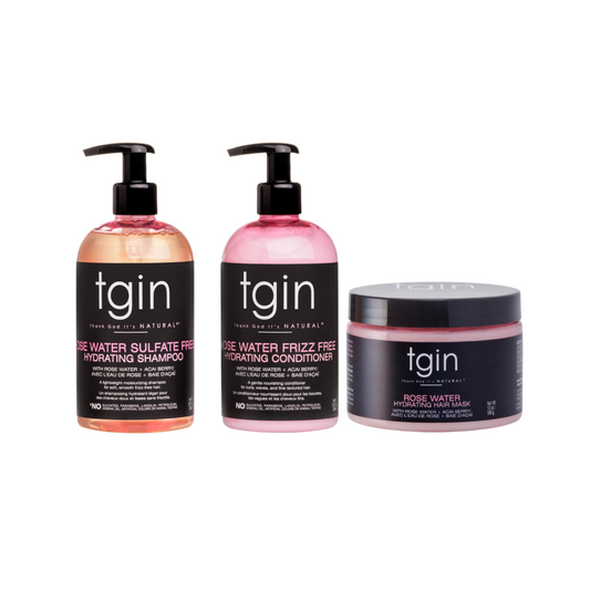 Tgin Rose Water Sulfate Free Hydrating Shampoo + Conditioner + Hair Mask