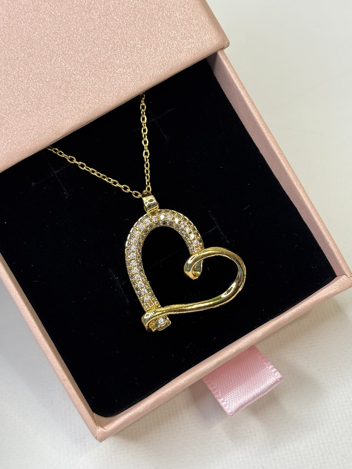 Sweet Heart Necklace Gold Plated Stainless Steel, Dainty Heart Necklace, Minimalist Jewelry, Tarnish Resistant, Gift for Her