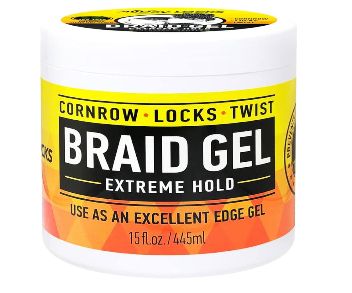 AllDay Locks Braid Gel | Extreme Hold, Smooths & Tames Frizz | No Flaking or Drying | High Shine, Long Lasting for Braids, Locks, Twists, Cornrows | 15 oz