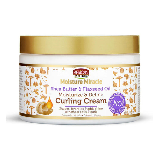 African Pride Moisture Miracle Shea Butter & Flaxseed Oil Curling Cream 12oz