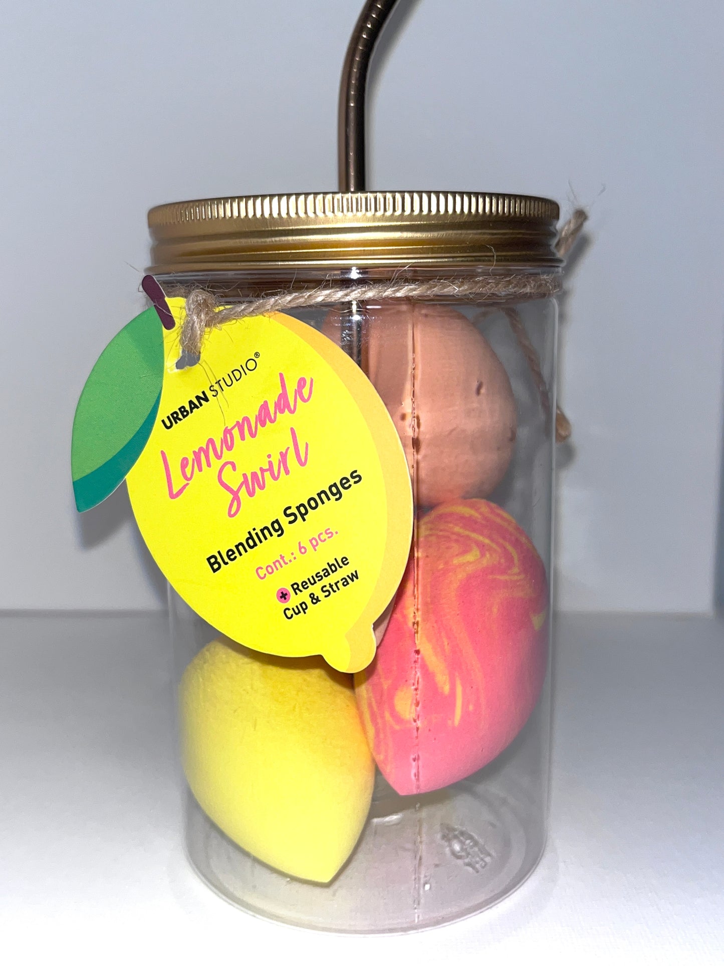 Lemonade Swirl Blending Sponges (6 PCS W/ Reusable Cup)