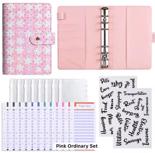 Floral Leather A5/A6 Planner Binder, Organizer Cover
