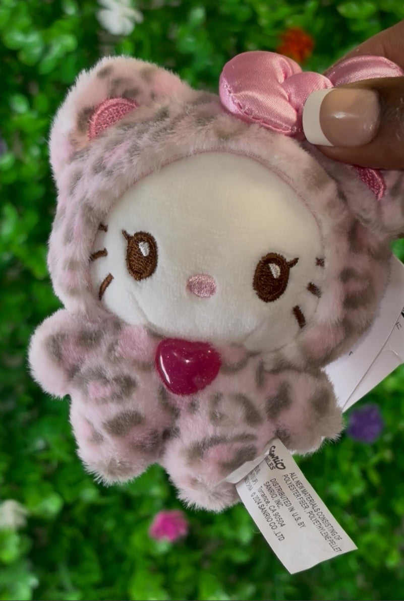 Kawaii Cat Keychain, Pink Bow, Acrylic Bag Charm