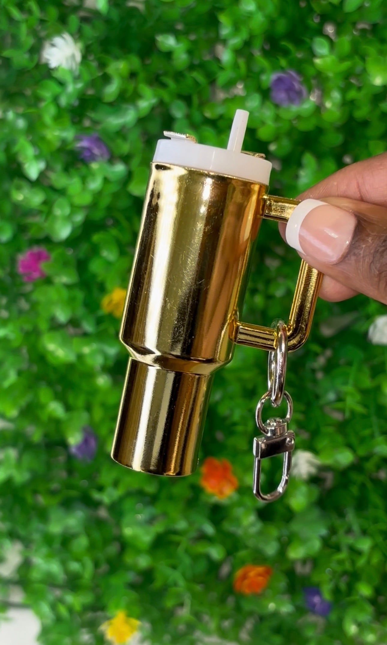 Mini Tumbler Cup Keychains Iridescent Design with Straw and Key Ring for Purses Keys & More Perfect for On-the-Go Style