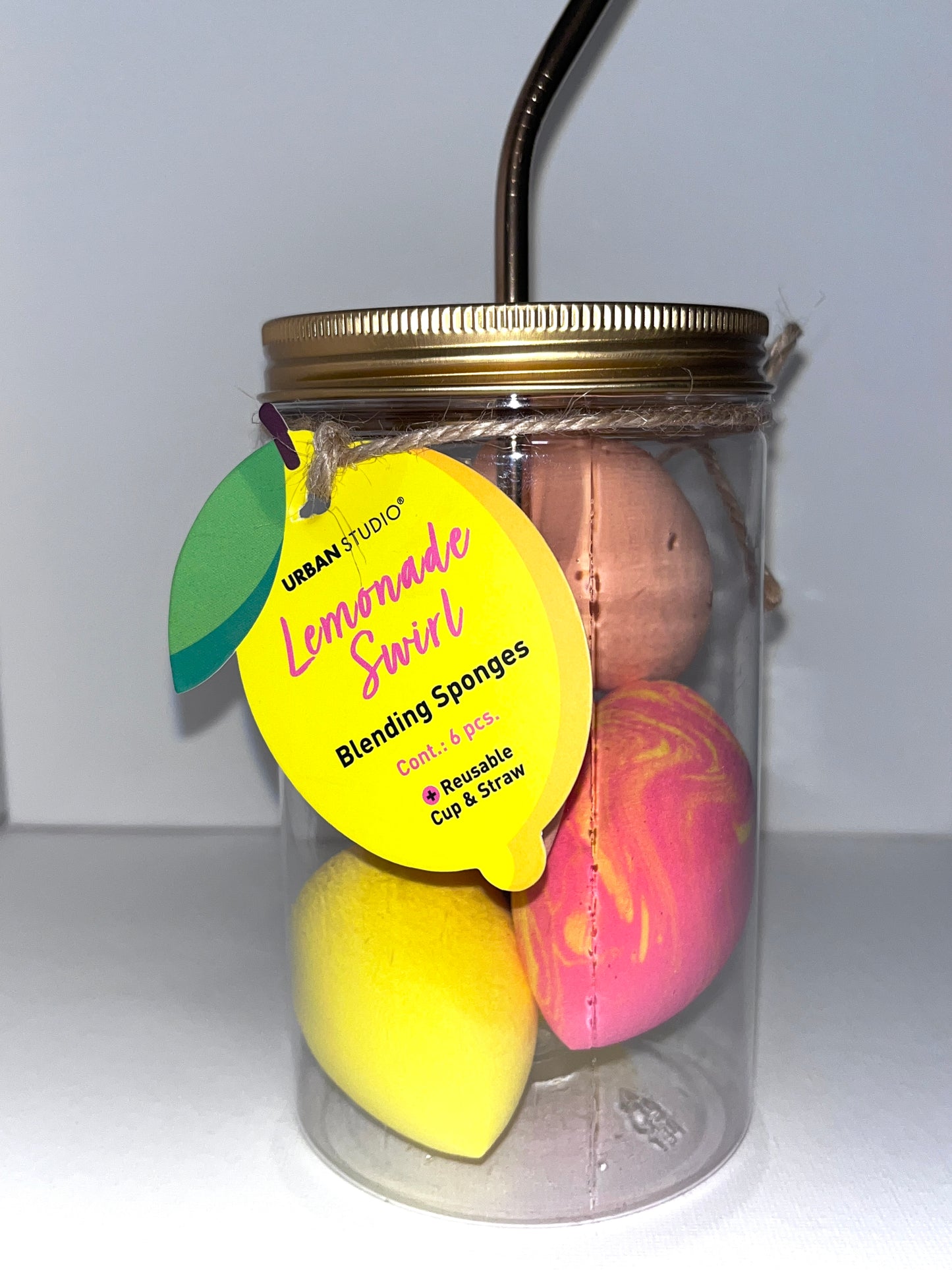 Lemonade Swirl Blending Sponges (6 PCS W/ Reusable Cup)