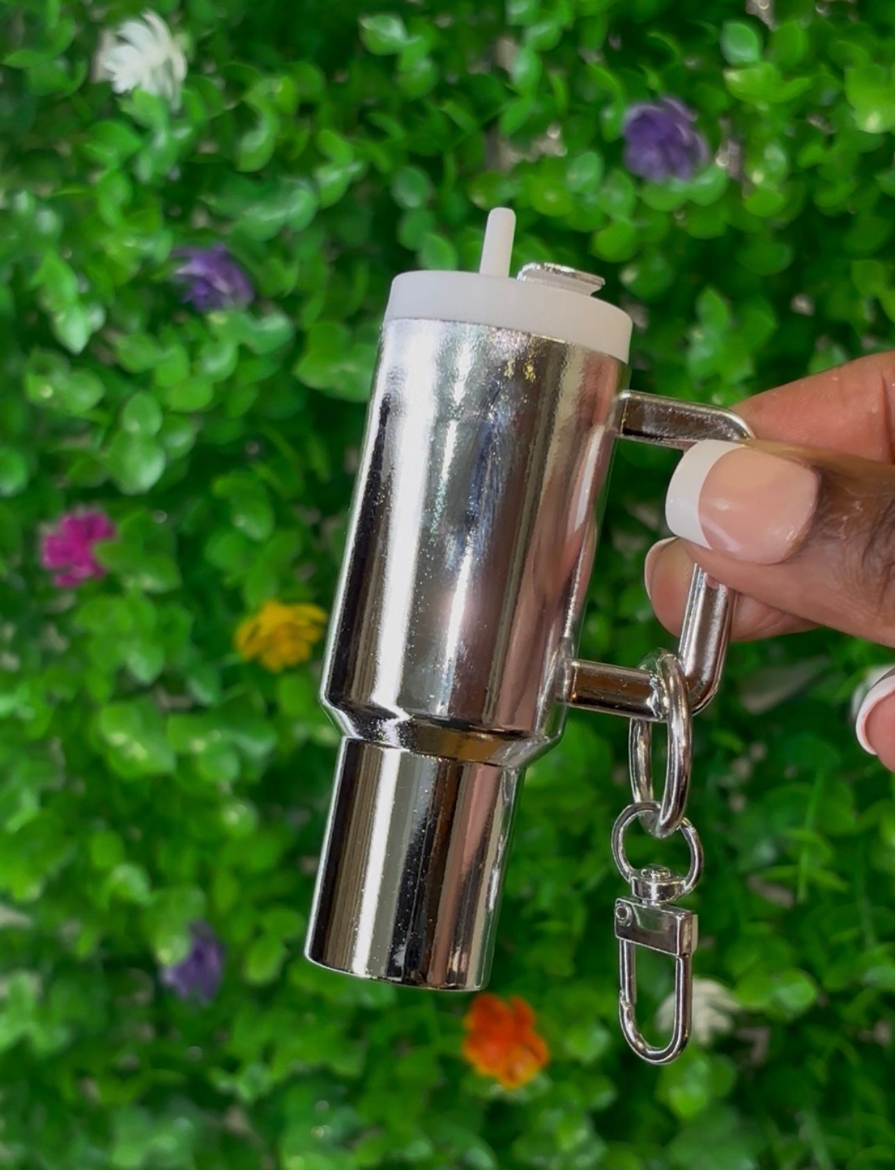 Mini Tumbler Cup Keychains Iridescent Design with Straw and Key Ring for Purses Keys & More Perfect for On-the-Go Style