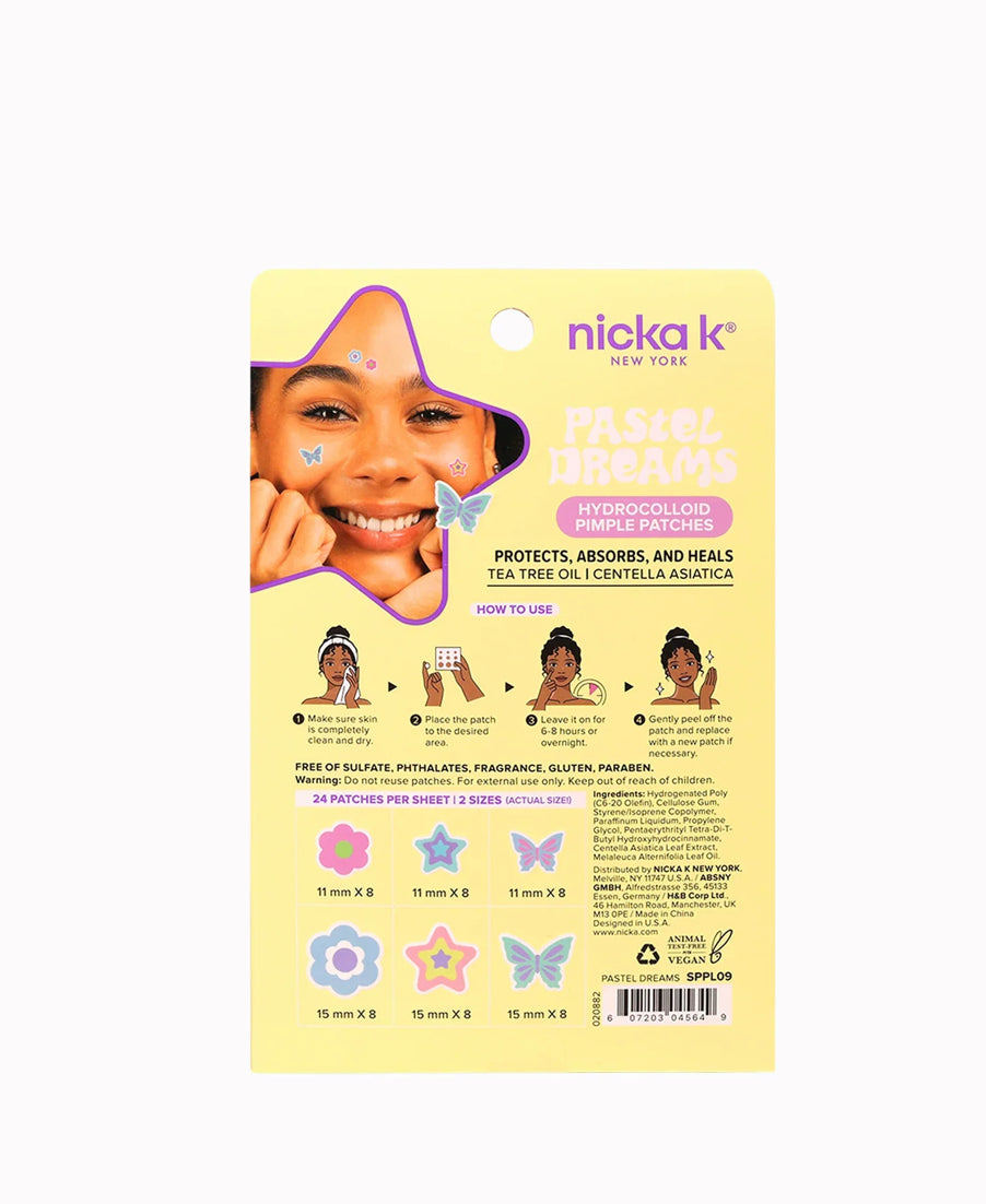 Pastel Dreams Hydrocolloid Pimple Patches - Gentle Blemish Cover, Protects from Bacteria, Absorbs Excess Fluid, Lightweight & Comfortable, Variety of Sizes & Designs
