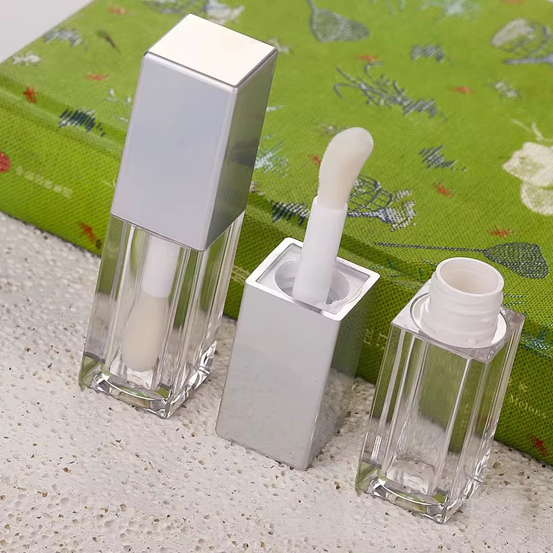 6ML Silver Square Lip Gloss Wand Tubes