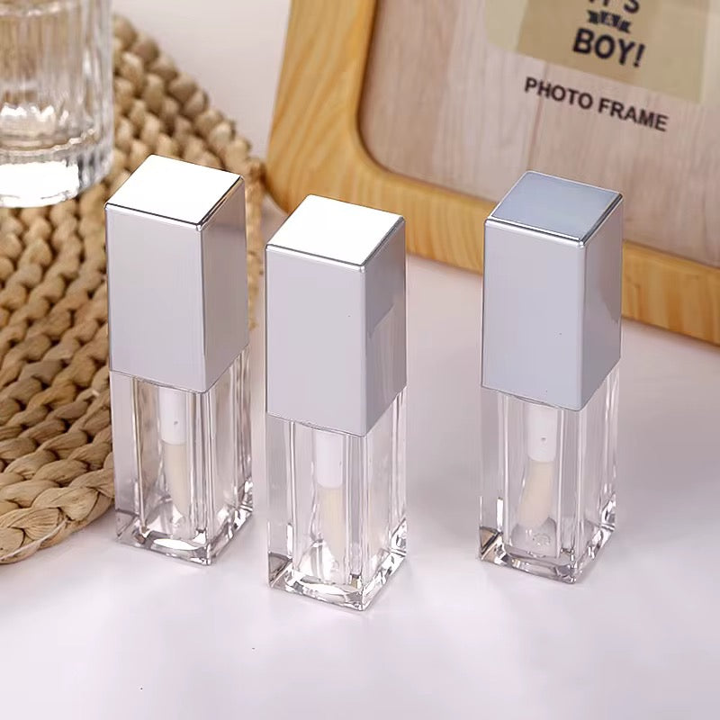 6ML Silver Square Lip Gloss Wand Tubes