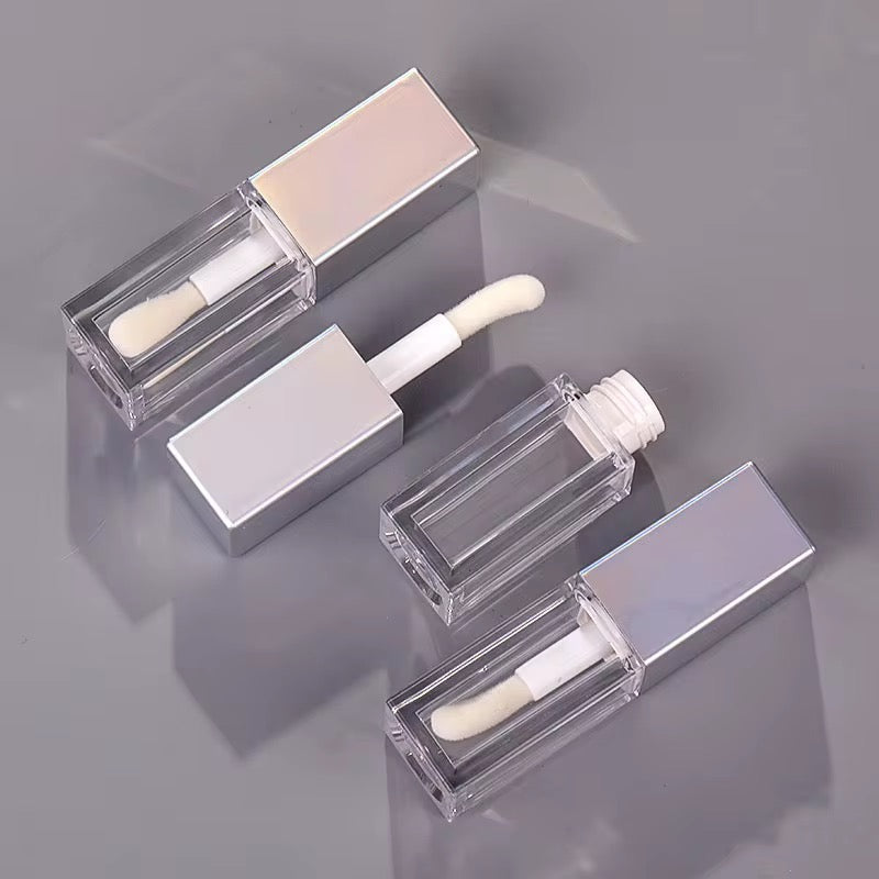 6ML Silver Square Lip Gloss Wand Tubes