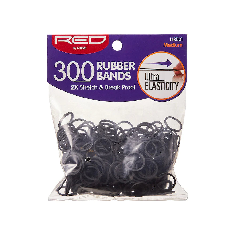 Red by Kiss Rubber Hair Band Medium (300pcs) Ultra Elasticity & Break Proof