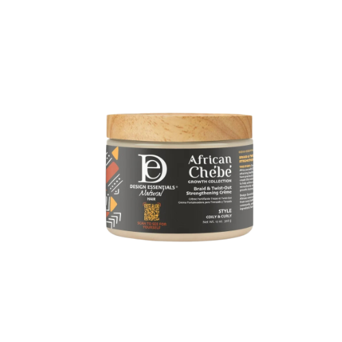 Design Essentials Chebe Braid & Twist Out Styling Hair Crème 12oz., Coily and Curly Hair, Moisturizing