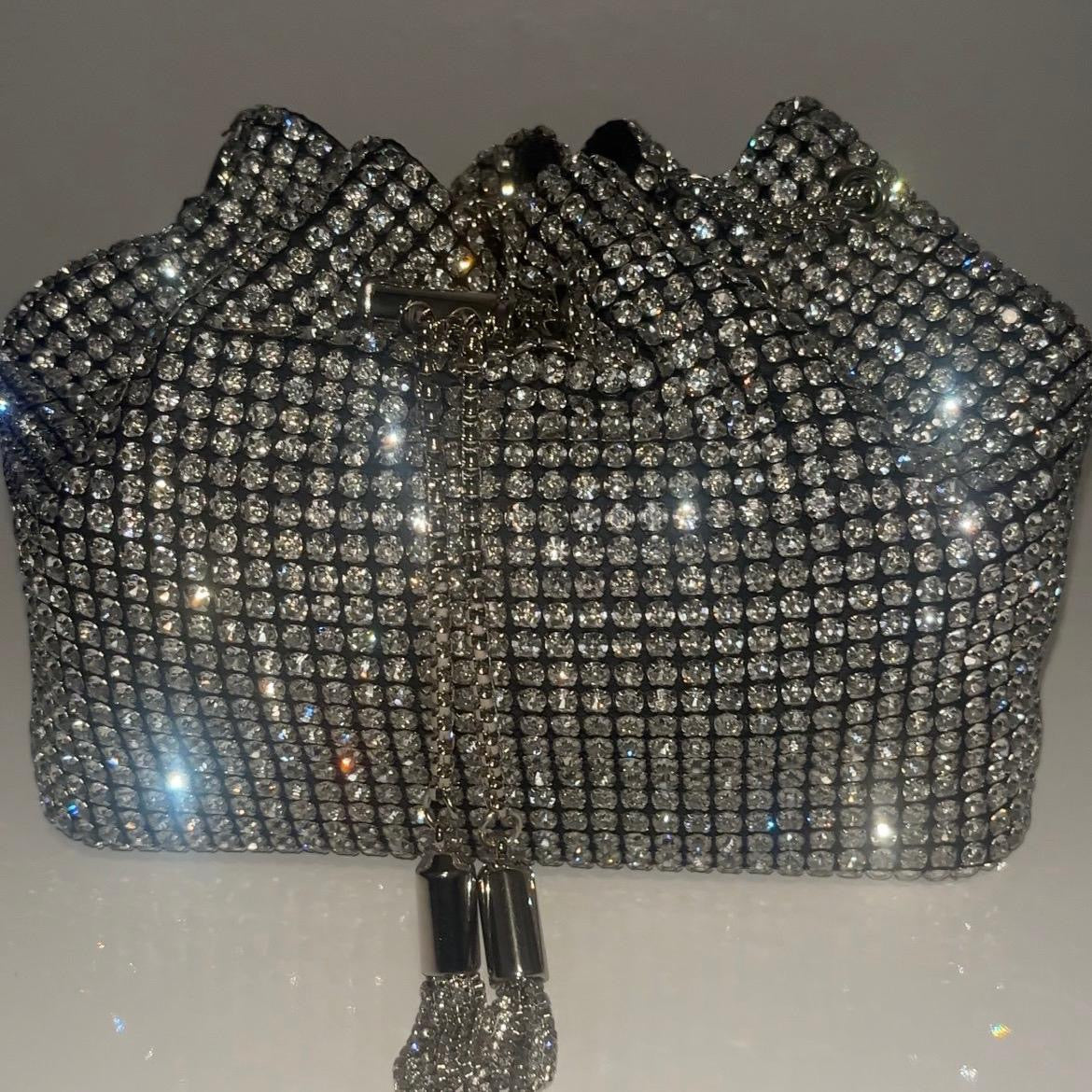 Crystallized Rhinestone Noir Purse - Elegant Women's Handbag