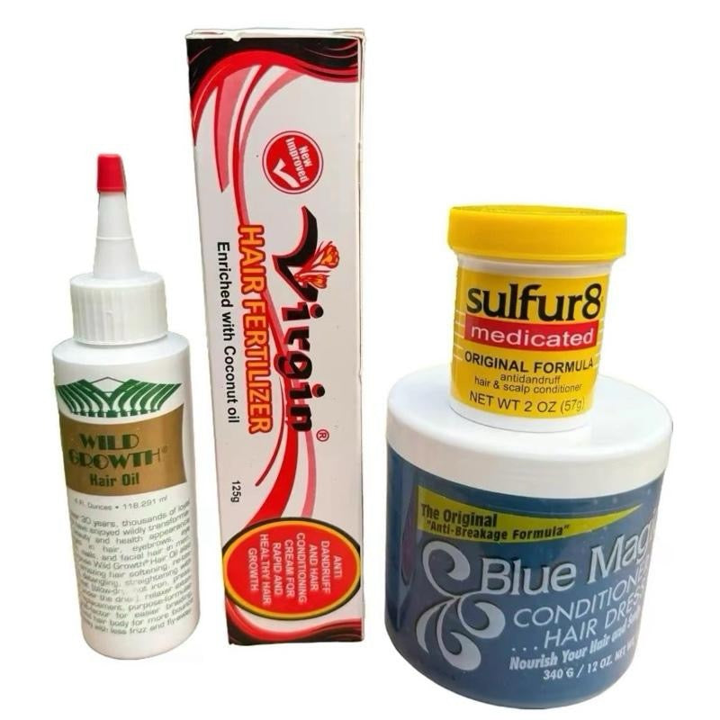 Virgin Fertilizer, 4pcs, Conditioning Hair Cream for Rapid Hair Growth Haircare Bundle Deal