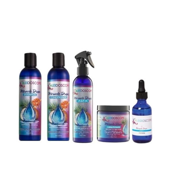 Miracle Drops Bundle Set - Shampoo + Conditioner + Leave In Conditioner + 3 minute Hair Mask + Hair Oil Drops Hair Care Set