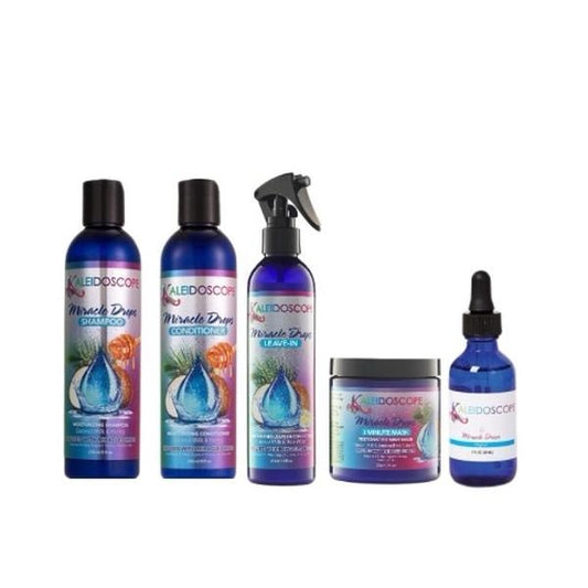 Miracle Drops Bundle Set - Shampoo + Conditioner + Leave In Conditioner + 3 minute Hair Mask + Hair Oil Drops Hair Care Set