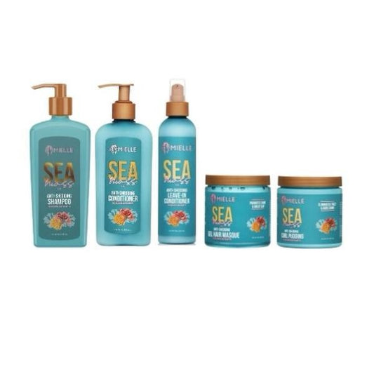 Mielle Sea Moss Anti-Shedding Collection Shampoo + Conditioner + Leave-In Conditioner + Gel Hair Masque + Curl Cream Haircare