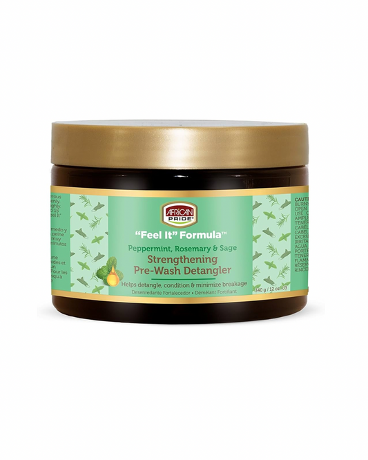African Pride Feel It Formula Peppermint Rosemary & Sage Strengthening Pre-Wash Detangler - 12oz
