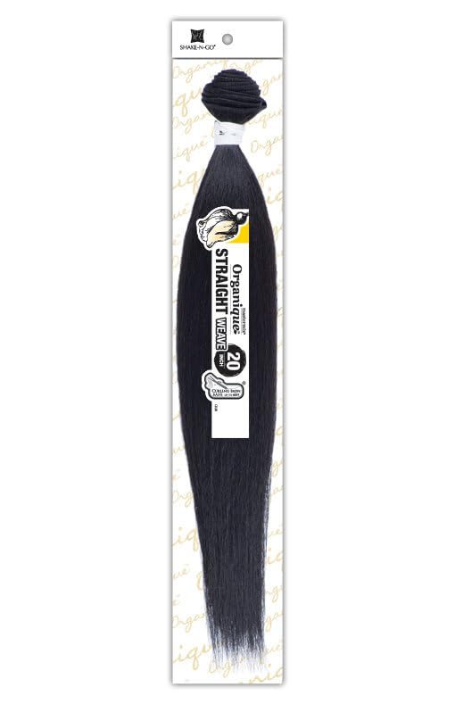 Organique Mastermix STRAIGHT 30" - Shake-N-Go Synthetic Bundle Weave (1Pack, 1B OFF BLACK)