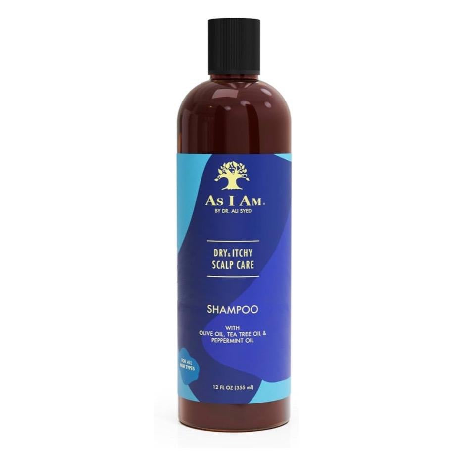 As I Am Dry & Itchy Scalp Care Shampoo with Olive Oil, Tea Tree Oil & Peppermint Oil - 12 oz Cleansing Hydrate Haircare