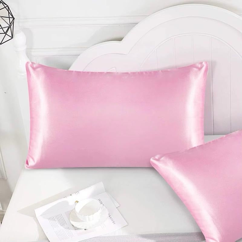 2pcs Satin Pillowcase for Hair and Skin, Silk Satin Pillowcase 2 Pack, Queen Size Pillow Cases Set of 2, Silky Pillow Cover with Envelope Closure