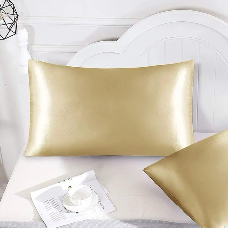 2pcs Satin Pillowcase for Hair and Skin, Silk Satin Pillowcase 2 Pack, Queen Size Pillow Cases Set of 2, Silky Pillow Cover with Envelope Closure
