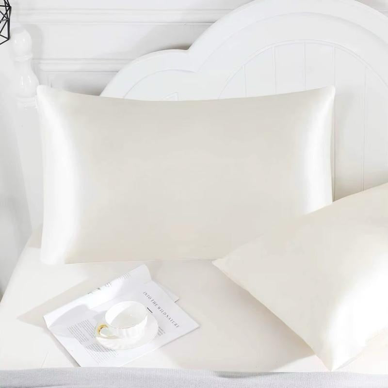 2pcs Satin Pillowcase for Hair and Skin, Silk Satin Pillowcase 2 Pack, Queen Size Pillow Cases Set of 2, Silky Pillow Cover with Envelope Closure