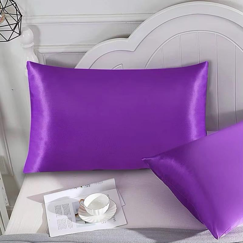2pcs Satin Pillowcase for Hair and Skin, Silk Satin Pillowcase 2 Pack, Queen Size Pillow Cases Set of 2, Silky Pillow Cover with Envelope Closure