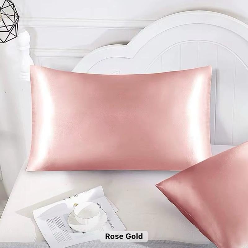 2pcs Satin Pillowcase for Hair and Skin, Silk Satin Pillowcase 2 Pack, Queen Size Pillow Cases Set of 2, Silky Pillow Cover with Envelope Closure