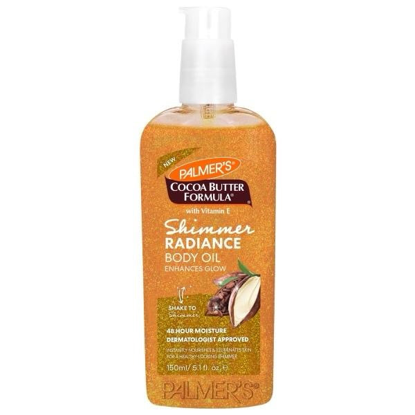 Palmer’s Cocoa Butter Moisturizing Body Oil + Shimmer Radiance Body Oil with Vitamin E Hydrating Oil for Glowing Skin Enhances Dark Tones & Tans - 8.5 fl oz & 5.1 Fl Oz Moisturize Radiant