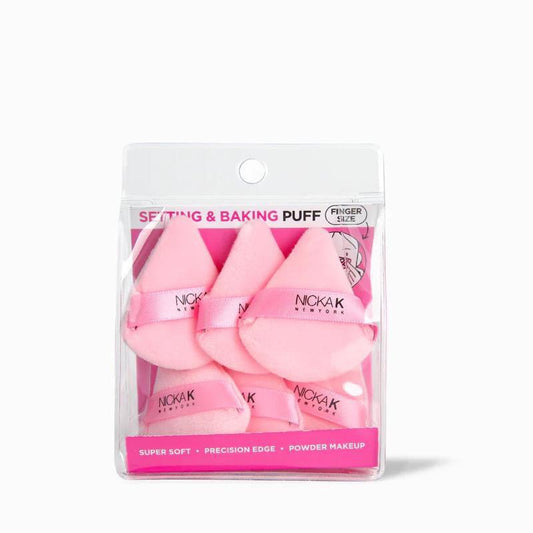 Nicka K Setting & Baking Puff Finger Size 6 Count - Super Soft, Precise Edges, Powder Makeup