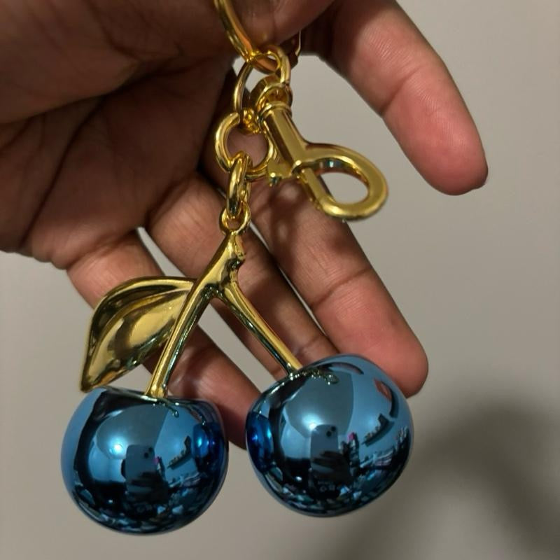 Glitter Cherry Keychain – Sparkling Resin Bag Charm
