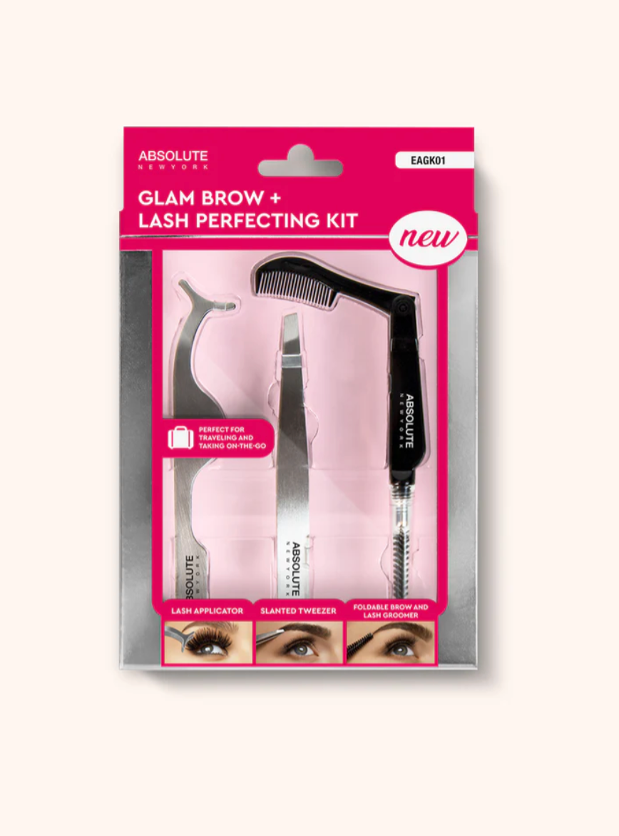 Absolute New York Glam Brow + Lash Perfecting Kit – Eyebrow & Lash Grooming Set