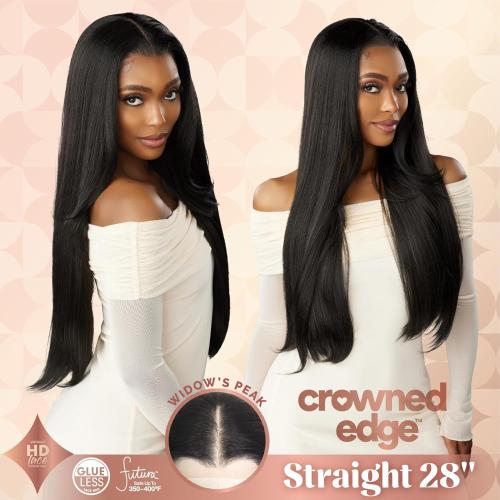 Sensationnel Crowned Edge Synthetic HD Lace Front Wig - Straight 28"