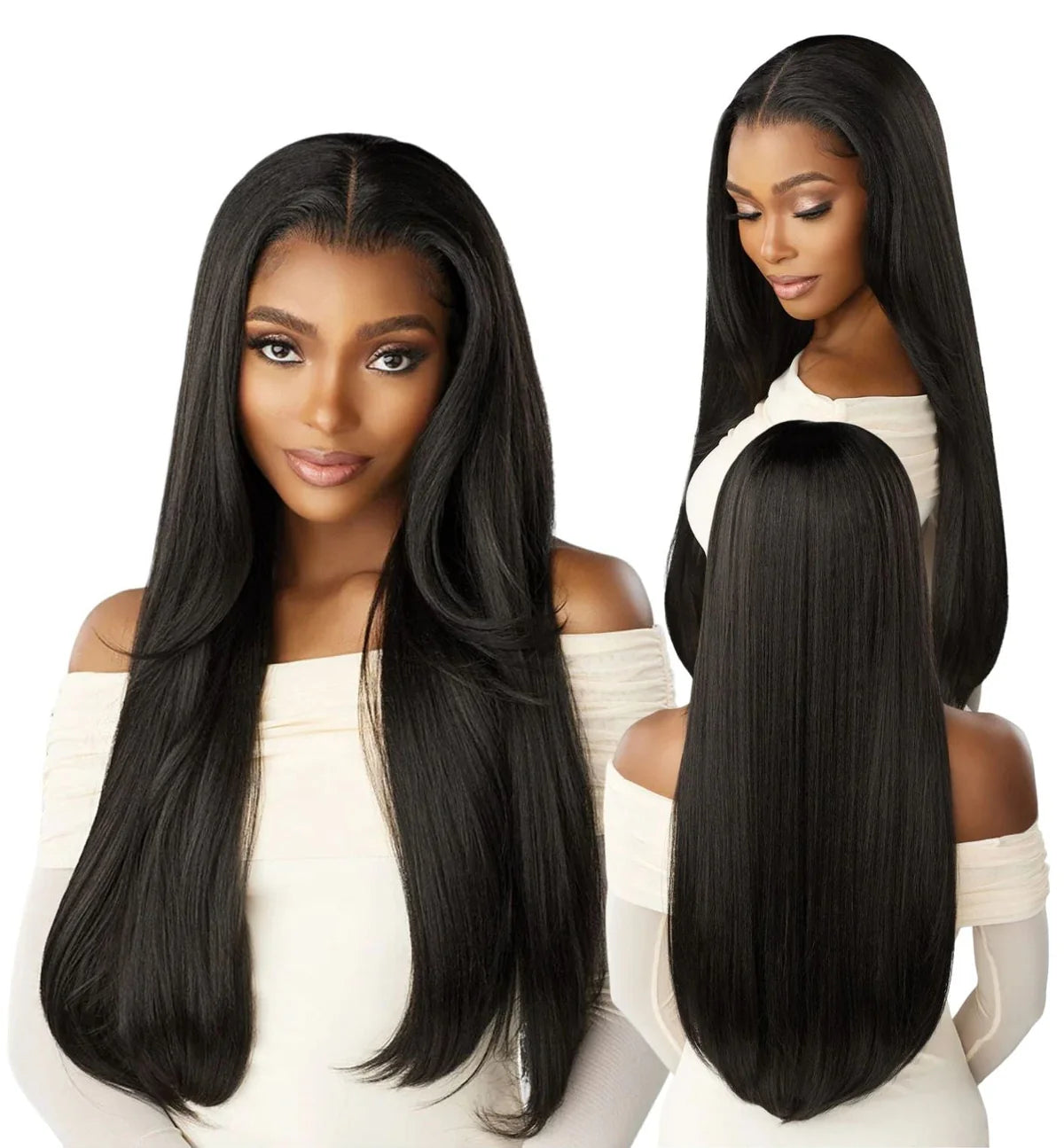 Sensationnel Crowned Edge Synthetic HD Lace Front Wig - Straight 28"