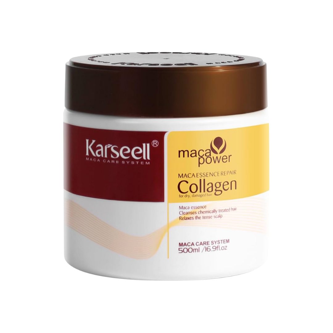 Karseell Collagen Hair Treatment Deep Repair Conditioning Argan Oil Collagen Hair Mask Essence for Dry Damaged Hair All Hair Types 16.90 oz 500ml