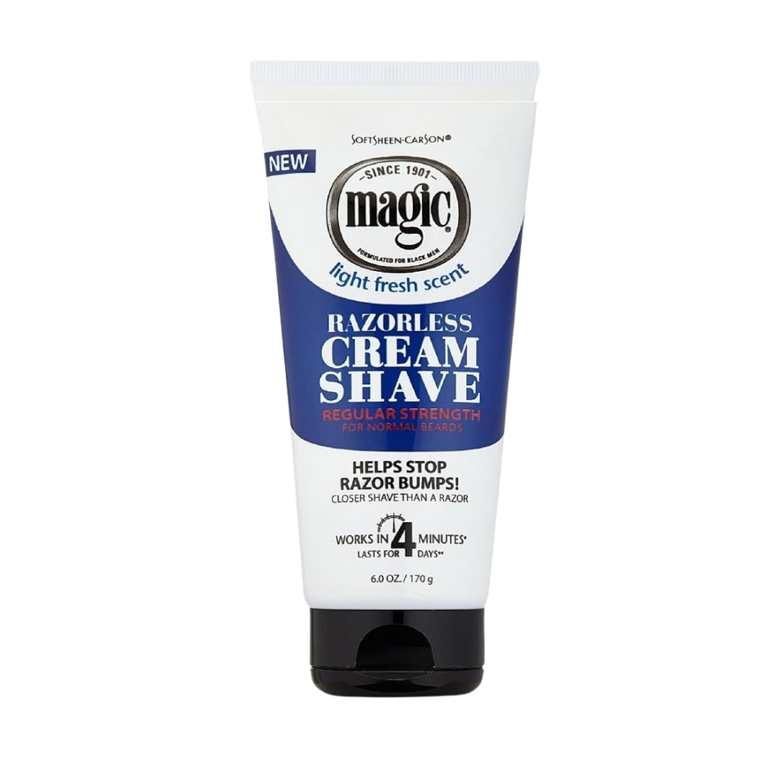 Magic Shave Razorless Cream Shave Light Fresh Scent, Regular Strength 6 oz