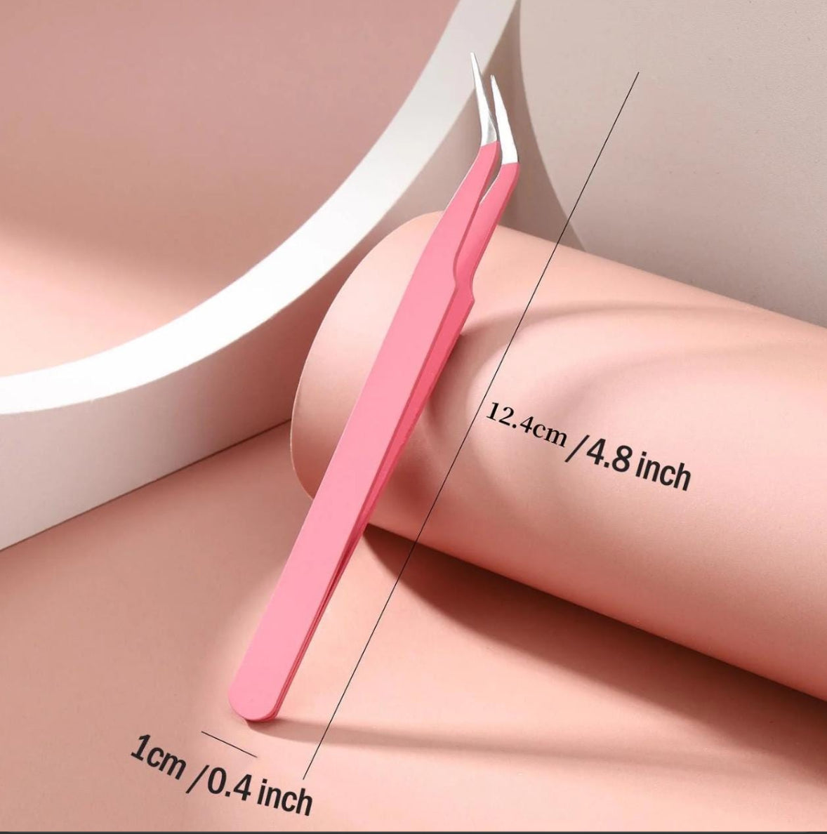 Pink Curve Craft Tweezers for Precision Crafting and DIY Projects