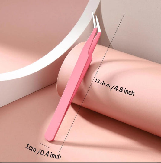Pink Curve Craft Tweezers for Precision Crafting and DIY Projects